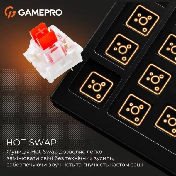 Клавіатура GamePro Genesis Metallic 100% Red switches (Black) (UA)