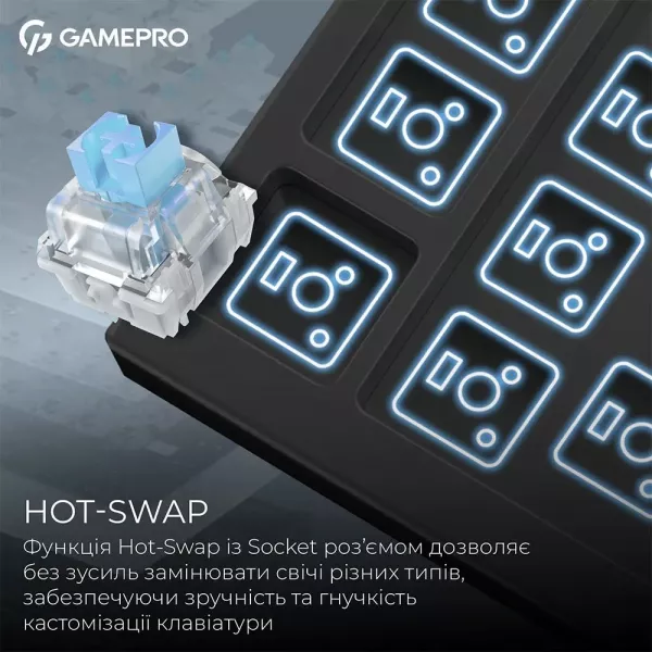 Клавіатура GamePro Asgard Valhalla Pro 75% Rainy switches (Black) (UA)