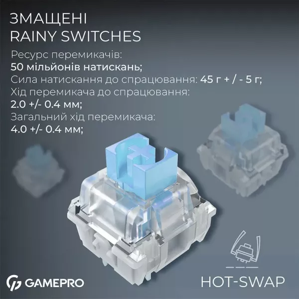 Клавіатура GamePro Asgard Valhalla Pro 75% Rainy switches (White) (UA)