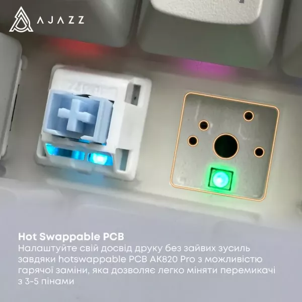 Клавіатура ігрова Ajazz AK820 PRO Flying Fish Switches (Black) (AK820PRO-FF-BGY) (UA)