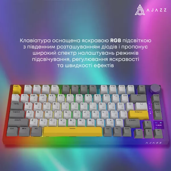 Клавіатура ігрова Ajazz AK820 PRO Flying Fish Switches (Black) (AK820PRO-FF-BGY) (UA)