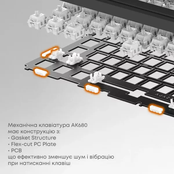 Клавіатура ігрова Ajazz AK680 MAX (White) (AK680-WM-W-A) (UA)