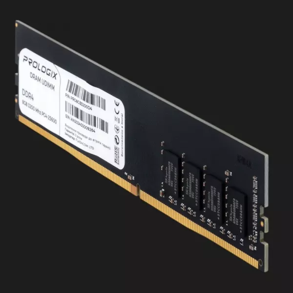 Оперативна памʼять Prologix DDR4 8GB 1x8GB 3200MHz (PRO8GB3200D4)