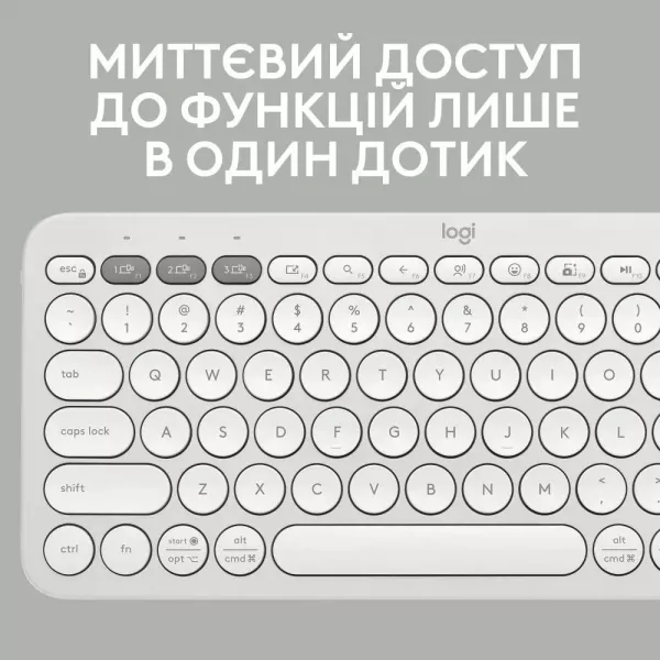 Клавiатура Logitech Pebble Keys 2 K380s (White) (UA)