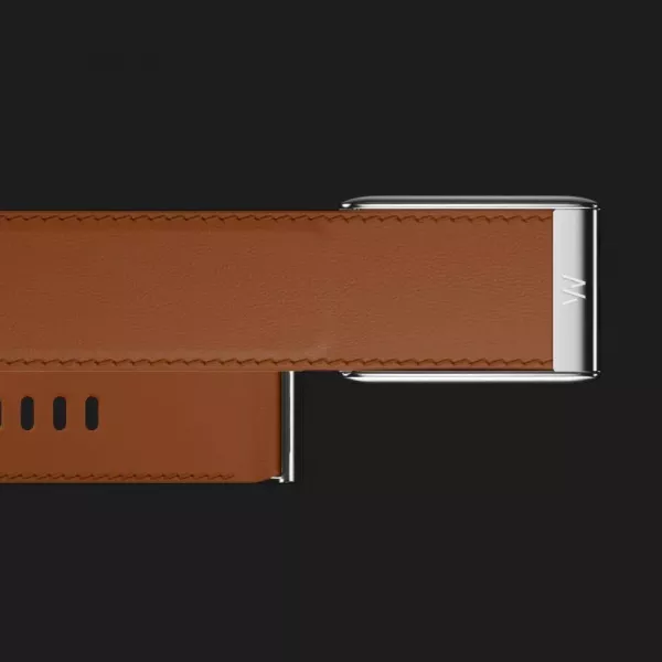 Ремінець Whoop LeatherLuxe Band Straight для Whoop 5.0 (Chestnut/Cream with Titanium) (Size L)