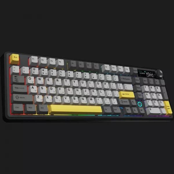 Клавіатура Ajazz AK980 V2 Gift Switch V2 (Black/Gray/Yellow) (UA)