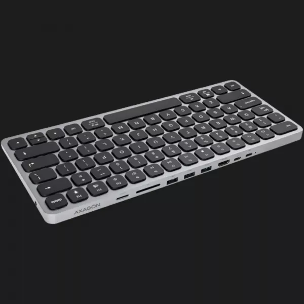 Клавіатура AXAGON HMC-KB 9 in 1 Layout USB (Silver/Black) (UA)