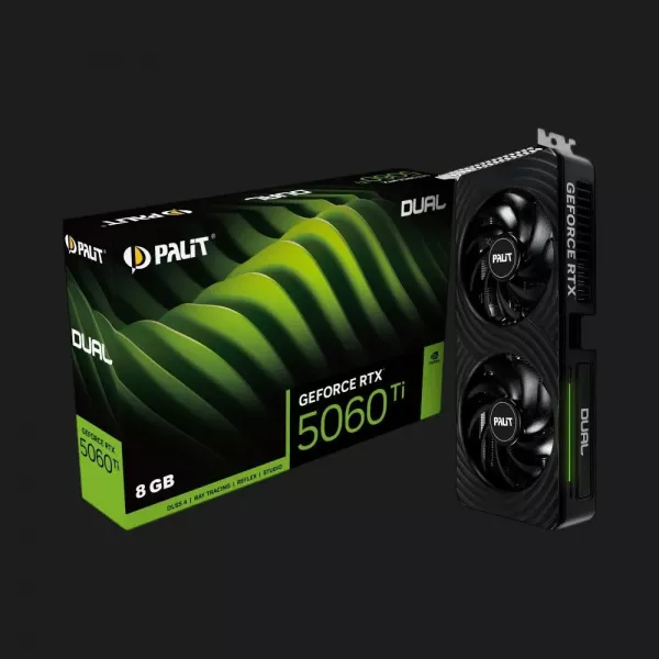 Відеокарта Palit GeForce RTX 5060 Ti DUAL OC 8GB (NE7506TT19P1-GB2062D)