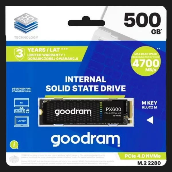 Накопичувач SSD GoodRam PX600 500GB NVMe PCIe 4.0 (SSDPR-PX600-500-80)