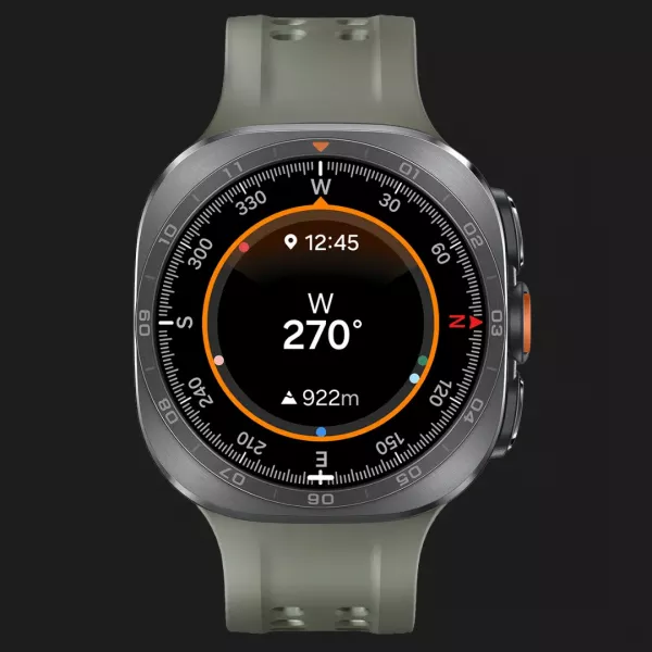 Смарт-годинник Samsung Galaxy Watch Ultra 2 47mm Titanium Silver LTE with Olive Marine Band (SM-L715FZSA) (Standard)