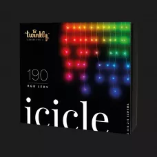 Гірлянда Smart LED Twinkly Icicle RGB 190, Gen II, IP44, довжина 5м, кабель прозорий