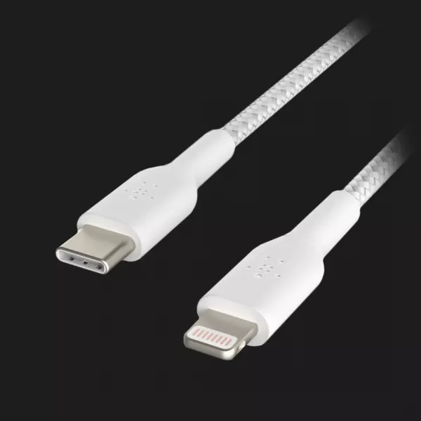 Кабель Belkin Braided USB-С to Lightning 1m (White)
