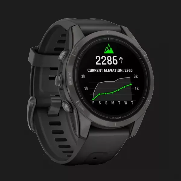 Garmin Epix Pro (Gen 2) Sapphire 42mm Carbon Gray DLC Titanium with Black Band
