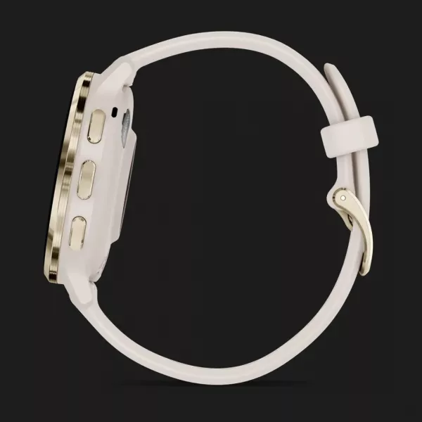 Garmin Venu 3S Soft Gold Stainless Steel Bezel with Ivory Case and Silicone Band