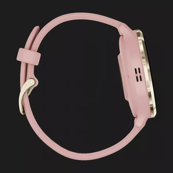 Garmin Venu 3S Soft Gold Stainless Steel Bezel with Dust Rose Case and Silicone Band