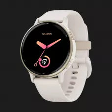 Garmin Vivoactive 5 Cream Gold Aluminum Bezel with Ivory Case and Silicone Band