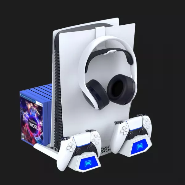 Зарядна станція iPega PG-P5023A із системою охолодження для Sony PS5/PS Slim PS5/PRO (White)