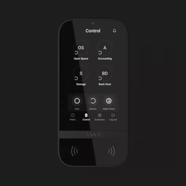 Клавіатура Ajax KeyPad TouchScreen з сенсорним дисплеєм (Black)