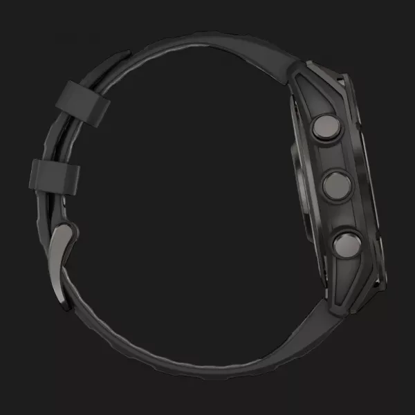 Garmin Fenix 8 47mm AMOLED Sapphire Carbon Gray DLC Titanium with Black/Pebble Gray Silicone Band