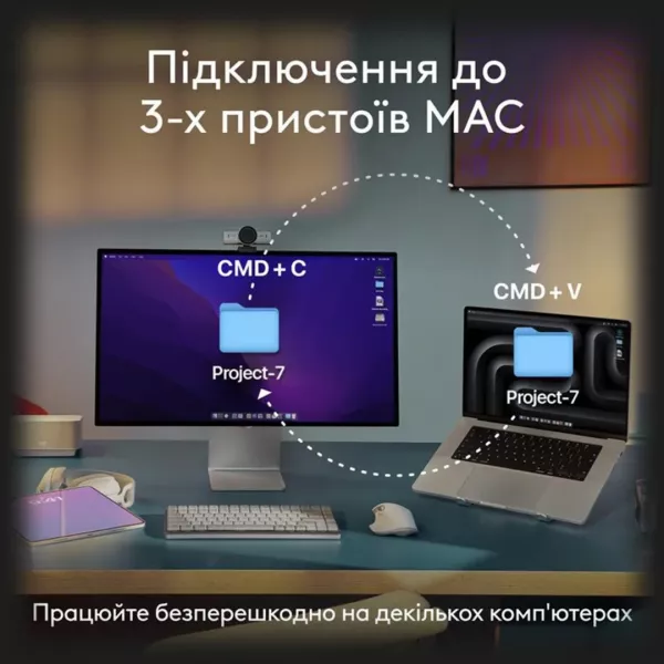 Клавіатура бездротова Logitech MX Keys Mini for Mac (Space Gray) (UA)