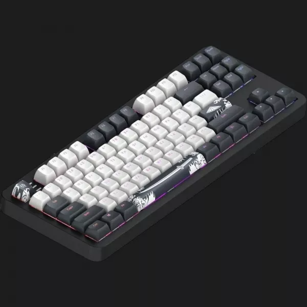 Клавіатура ігрова Dark Project ALU87 Bushido ENG/UA (Black/White) (UA)