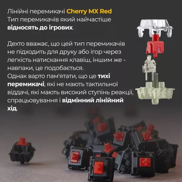 Клавіатура ігрова Ducky One 3 Cherry MX Red RGB (Black) (UA)