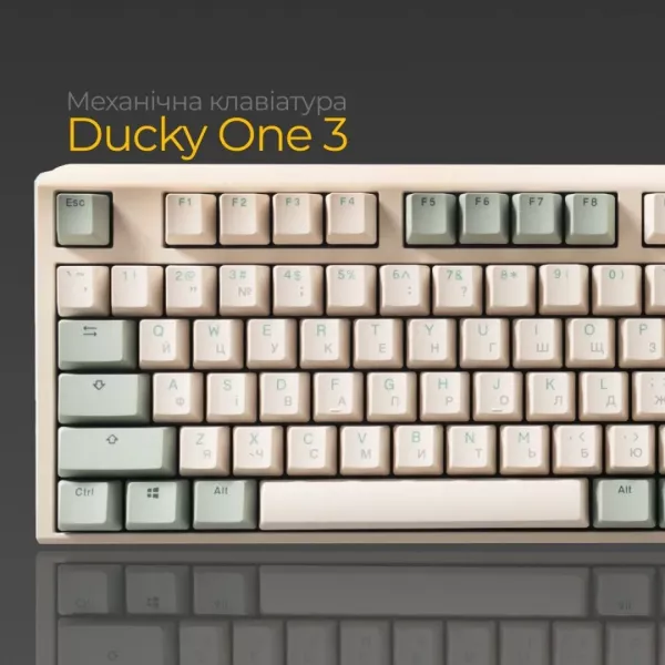 Клавіатура ігрова Ducky One 3 Cherry MX Red (Matcha Cream) (UA)