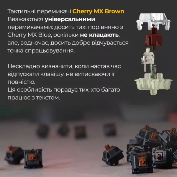 Клавіатура ігрова Ducky One 3 Mini Cherry MX Brown RGB (White) (UA)