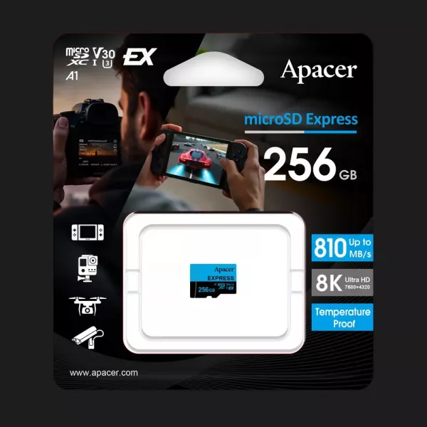 Карта пам'яті Apacer microSDXC Express 256Gb class 10 V30 A1 (Compatible with Nintendo Switch 2)