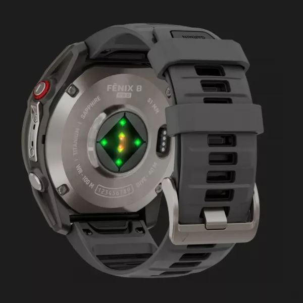 Garmin Fenix 8 Pro 51mm AMOLED Sapphire Titanium with Graphite/Black Silicone Band
