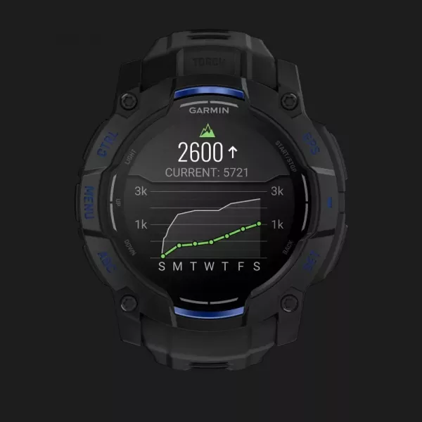Garmin Instinct 3 50mm AMOLED Black with Black/Bolt Blue Band