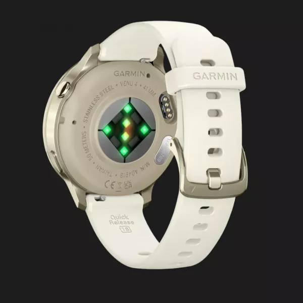 Garmin Venu 4 41mm Lunar Gold with Bone Silicone Band