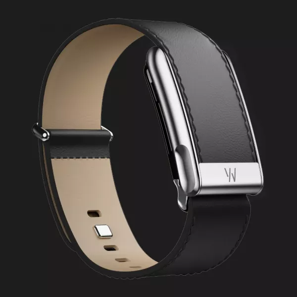 Ремінець Whoop LeatherLuxe Band Straight для Whoop MG (Black/Cream with Titanium) (Size L)